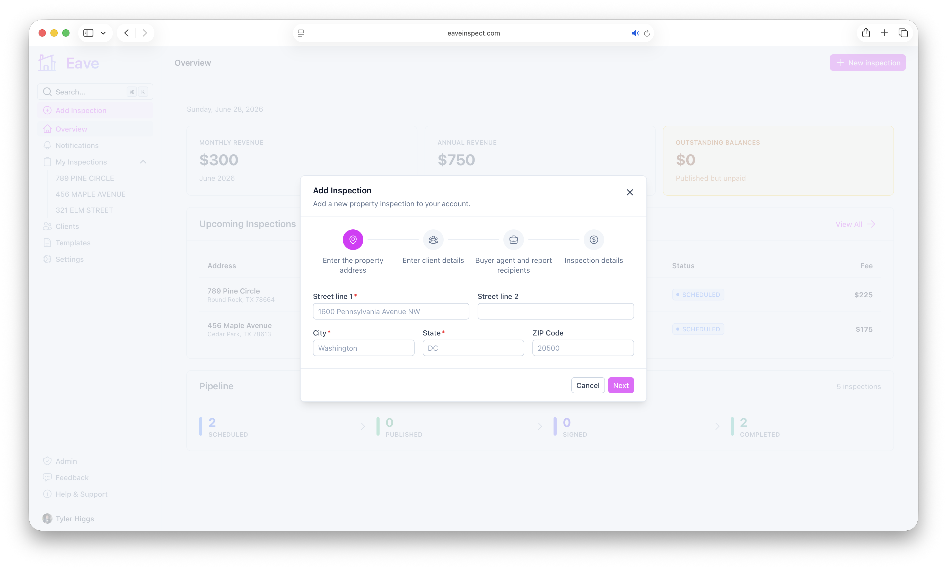 Add Inspection