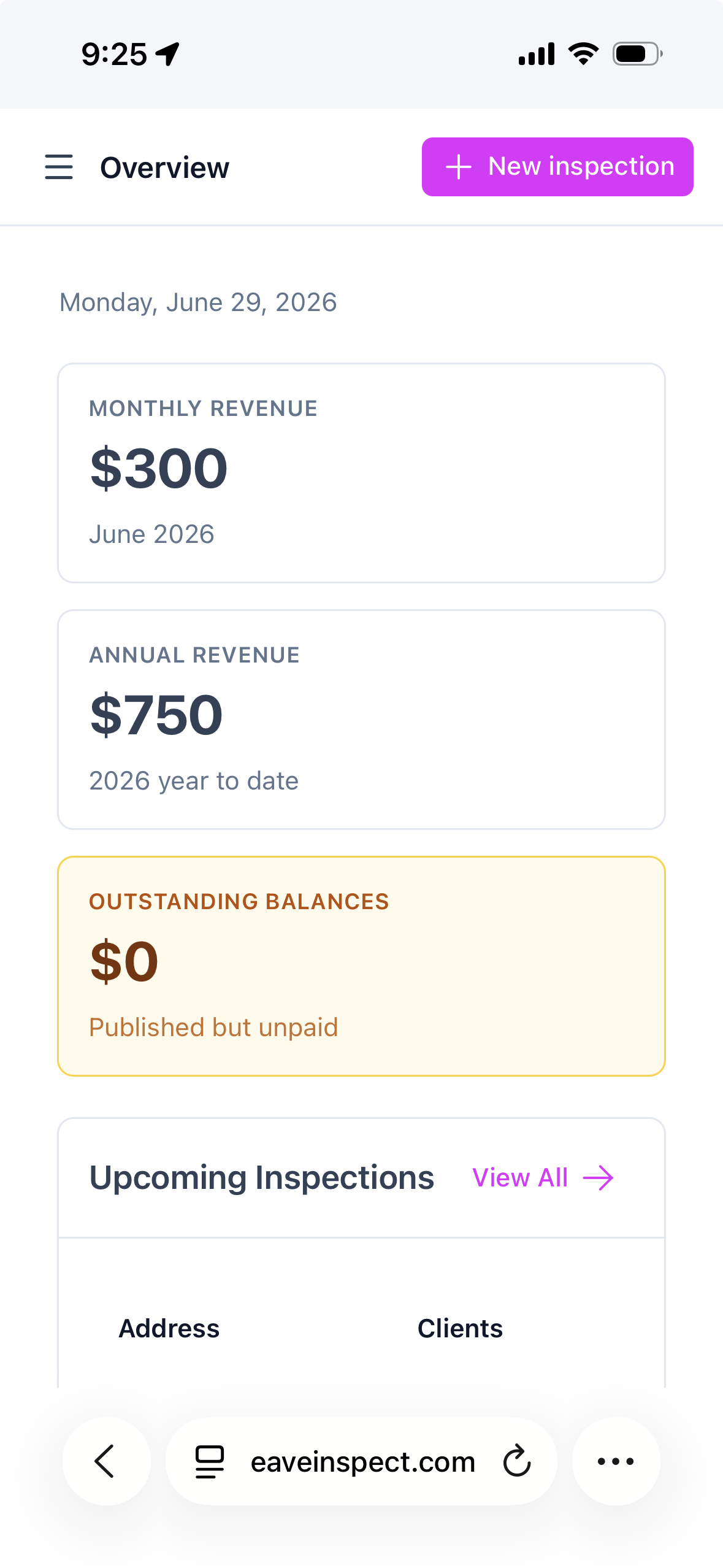 Mobile Dashboard