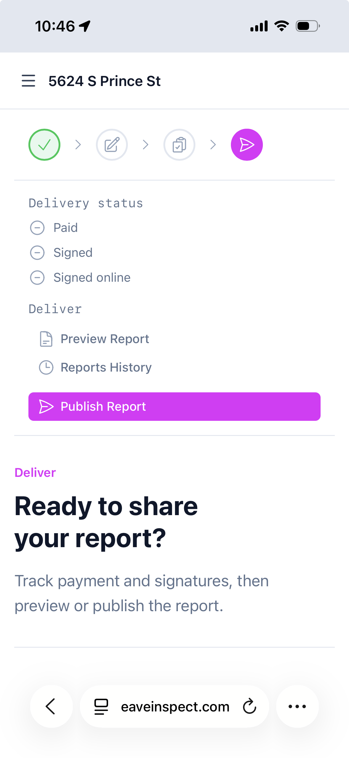 Publish Report on Mobile