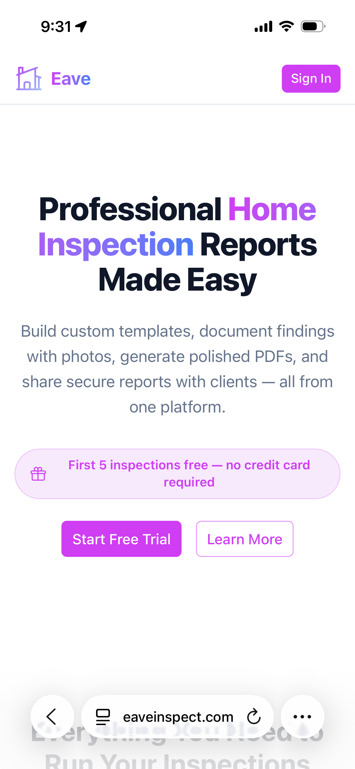 Mobile Landing Page
