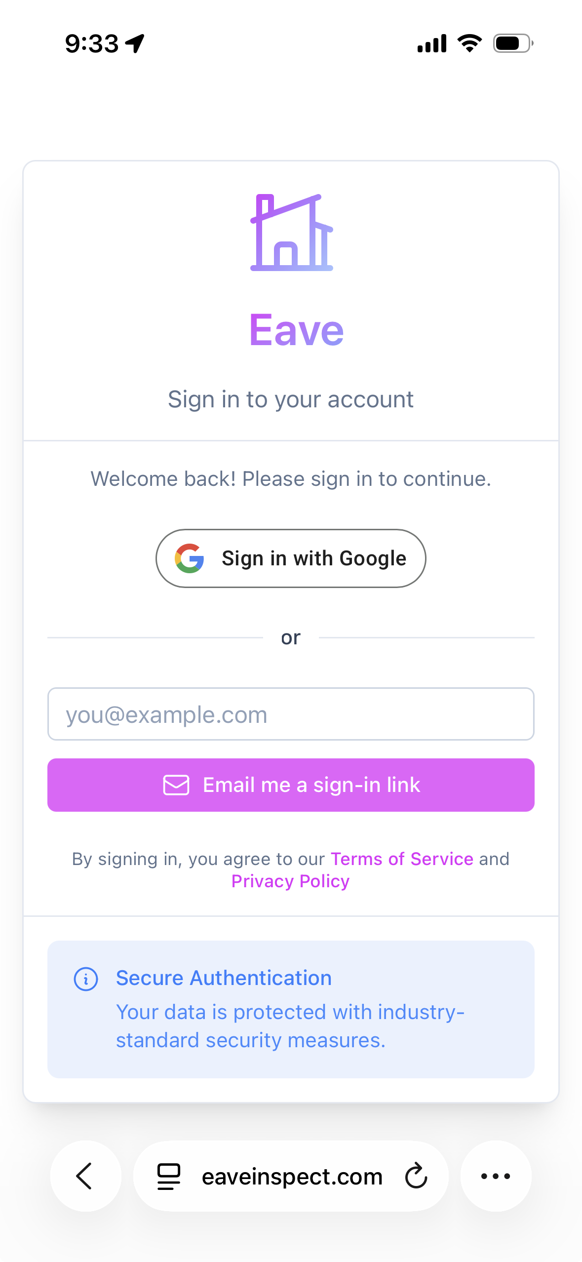 Mobile Sign In