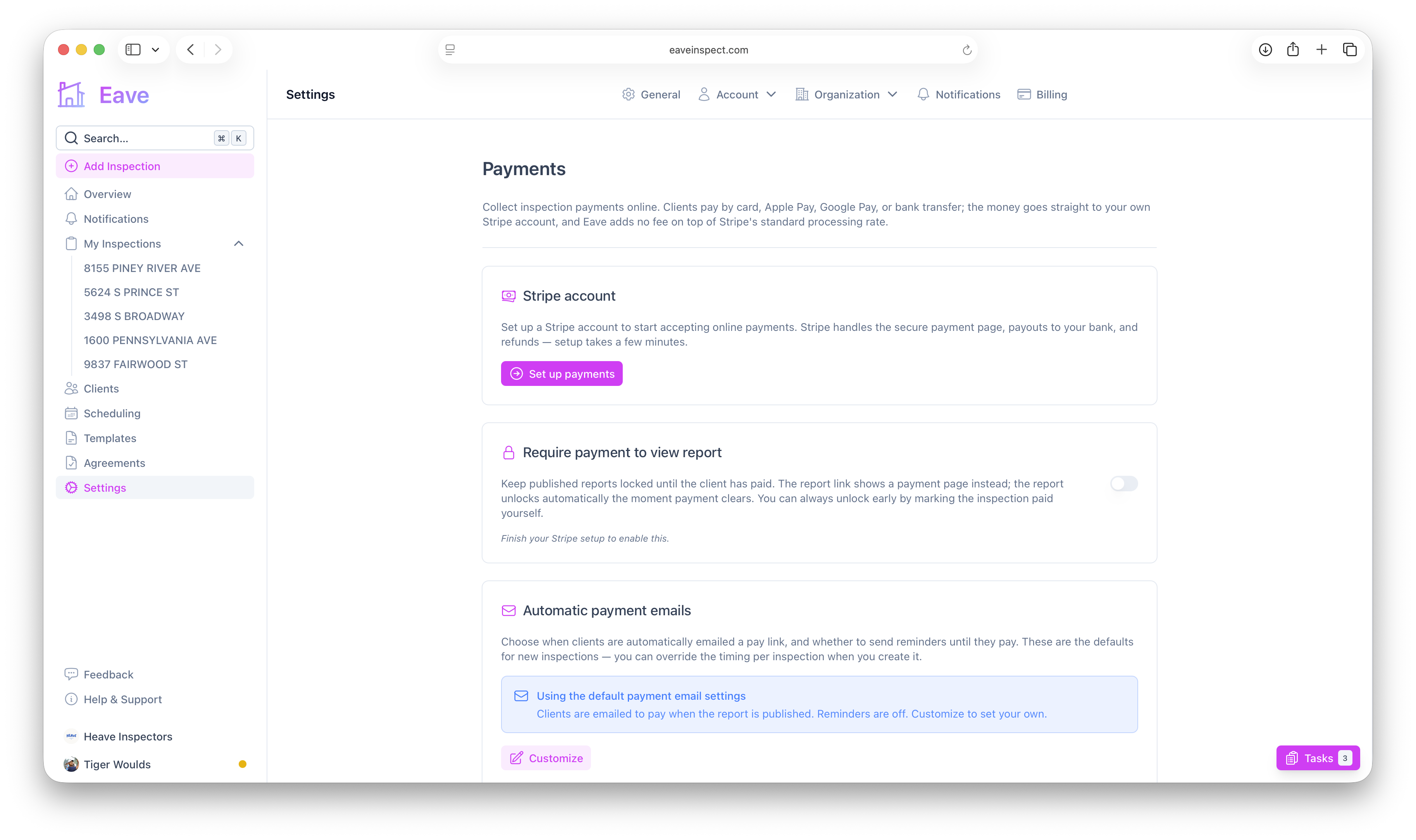 Set up payments