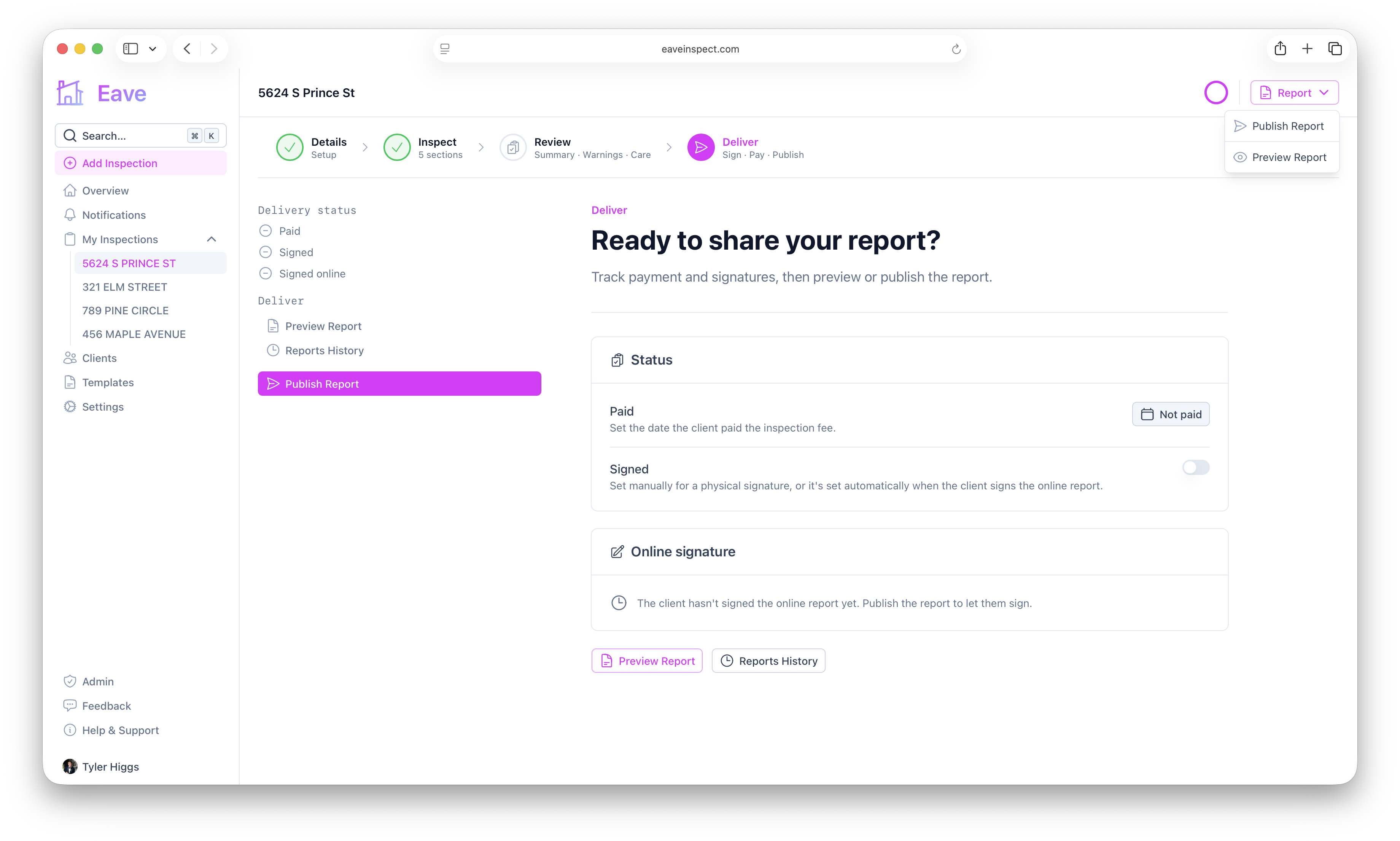 Preview or Publish buttons